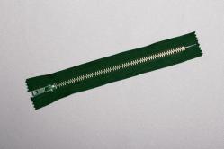Metall-Reißverschluss nicht teilbar- silber - 14 cm - Dunkelgrün
