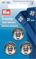 Annäh-Druckknöpfe 21 mm - Silber - 3 Stück 
