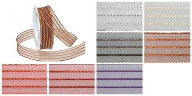 Organzaband Multimetallstreifen 25 mm - 20 m Rolle 