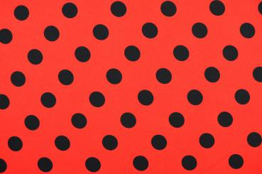 Wichtelstoff - Rot mit schwarzen Punkten 