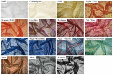 Organza Stoff mit Ranke bestickt 