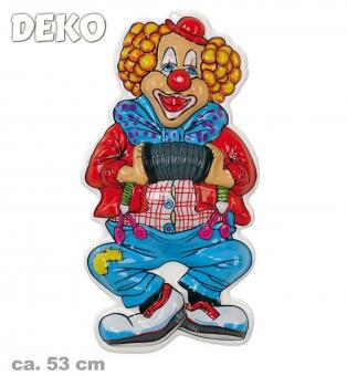 Wand-Deko Clown Musik - ca. 53 cm hoch 
