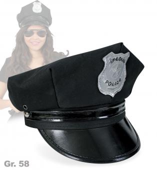 Polizeimütze - Schwarz - Größe 58 
