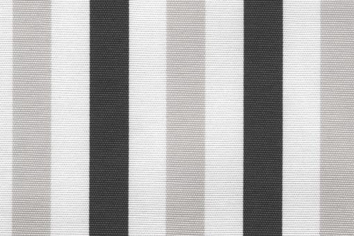 Sonnenschutz-Gewebe Block-Streifen - 280 cm breit Grau/Weiß