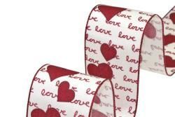 Love-Band mit Drahtkante 40 mm - 20 m Rolle - Bordeaux 