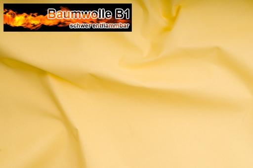 Baumwoll Stoff 130 cm - schwer entflammbar B1 Gelb