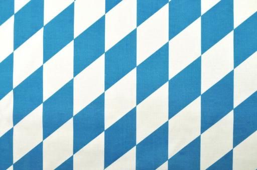 Baumwollstoff - Bayerische Raute - Weiß/Blau 