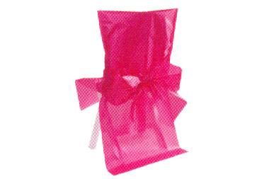 Stuhlhusse Satin mit Schleife Pink