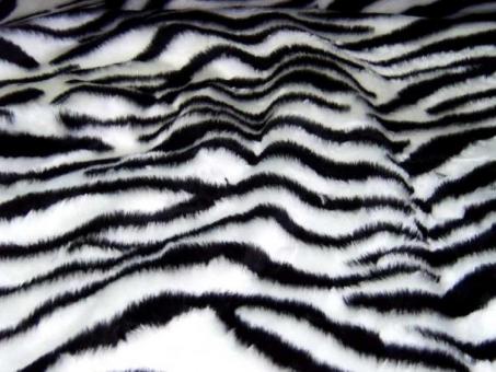 Flausch-Fell Imitat mit Muster Zebra