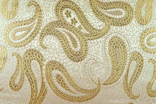 Brokat Paisley - Champagner/Gold 