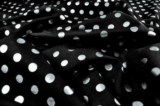 Universalstoff Metallic Dots - Schwarz/Silber 