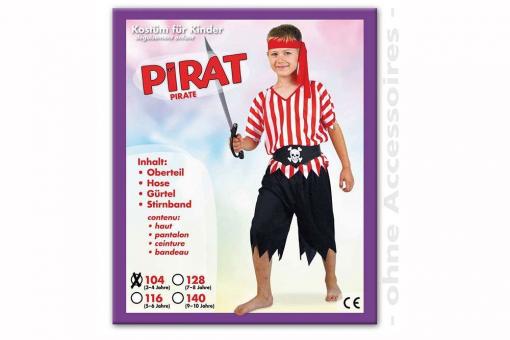 Pirat - Oberteil, Hose, Gürtel und Stirnband 