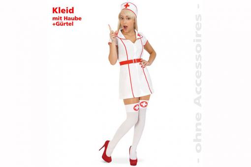 Krankenschwester - Kleid mit Gürtel und Haube 