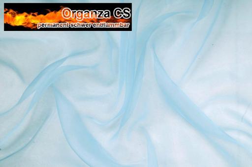 Organza - permanent schwer entflammbar - 300 cm Hellblau