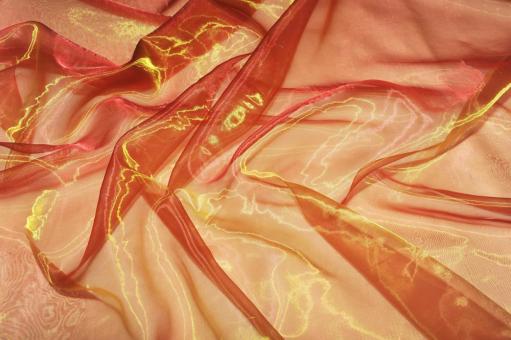 Organza 2-farbig Bordeaux/Gold