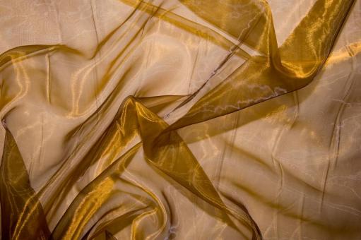 Organza 2-farbig Gold/Braun