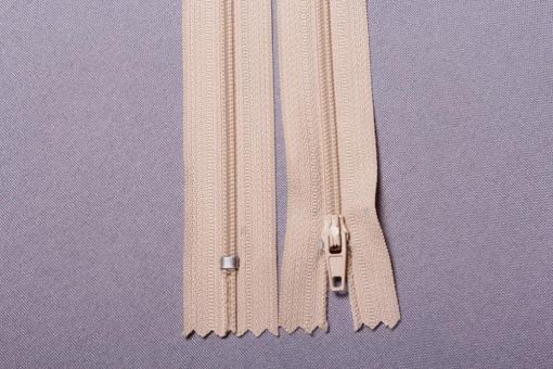 Kunststoff-Reißverschluss nicht teilbar - 40 cm Beige