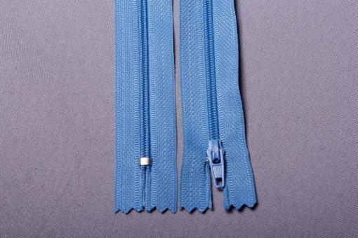 Kunststoff-Reißverschluss nicht teilbar - 30 cm Hellblau