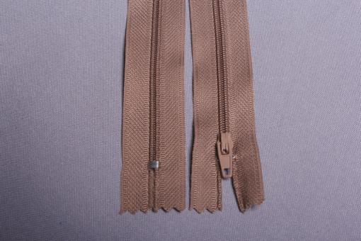 Kunststoff-Reißverschluss nicht teilbar - 18 cm Nuss