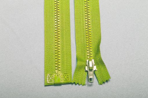 Kunststoff-Reißverschluss teilbar - 70 cm Hellgrün