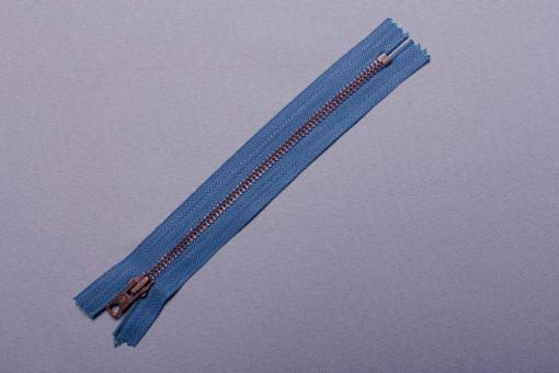 Metall-Reißverschluss nicht teilbar - 16 cm - brüniert Jeans gewaschen