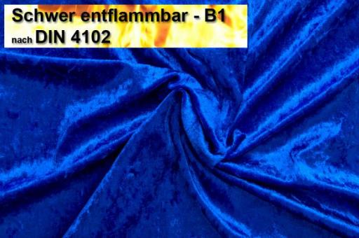 Pannesamt B1 - schwer entflammbar Royalblau