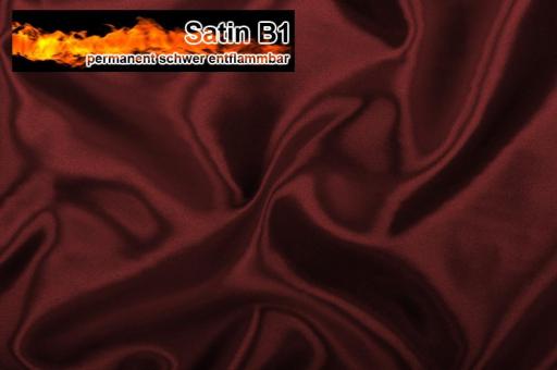 Satin - permanent schwer entflammbar B1 Bordeaux