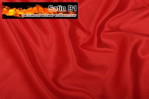 Satin - permanent schwer entflammbar B1 Rot