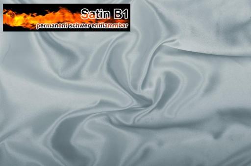 Satin - permanent schwer entflammbar B1 Silber