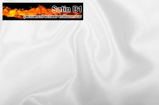 Satin - permanent schwer entflammbar B1 Weiß