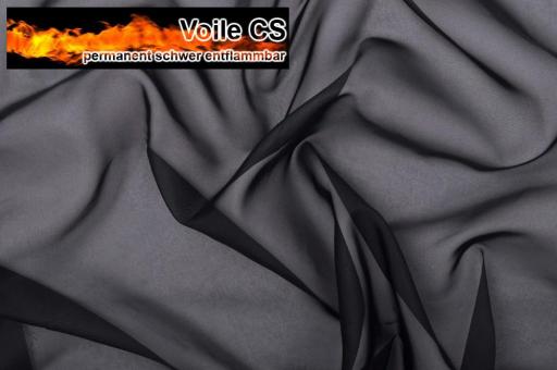 Voile - permanent schwer entflammbar - 300 cm Schwarz