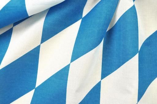 Baumwollstoff - Bayerische Raute - Weiß/Blau 
