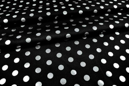 Universalstoff Metallic Dots - Schwarz/Silber 